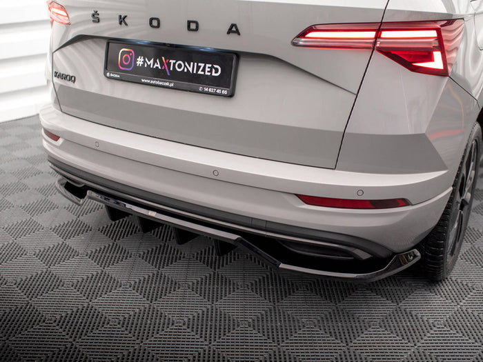 Rear Splitter (Vertical Bars) Skoda Karoq Sportline Mk1 Facelift - Maxton Design