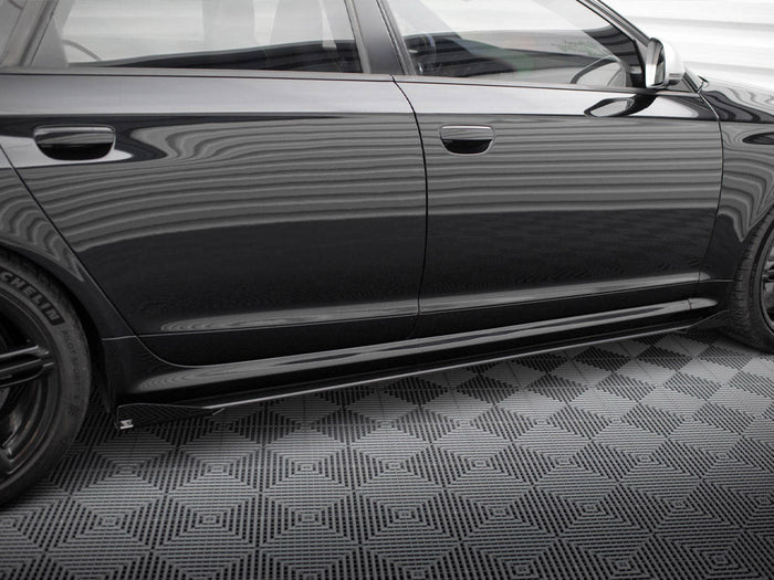 Maxton Design - STREET PRO SIDE SKIRTS DIFFUSERS + FLAPS AUDI RS6 AVANT C6