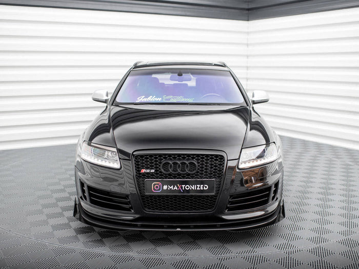 Maxton Design - STREET PRO FRONT SPLITTER + FLAPS AUDI RS6 AVANT C6