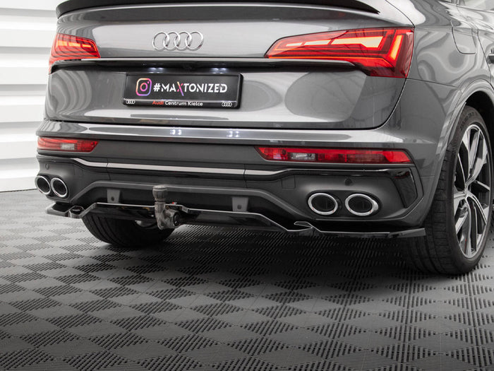 Audi SQ5 / Q5 S-Line Sportback Mk2 Facelift Rear Splitter (Vertical Bars) - Maxton Design