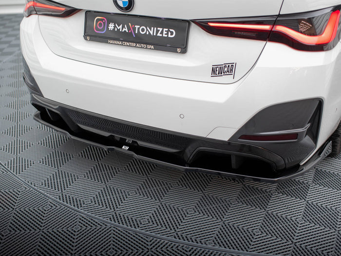BMW i4 M-Pack G26 Central Rear Splitter (Vertical Bars) V.2 - Maxton Design
