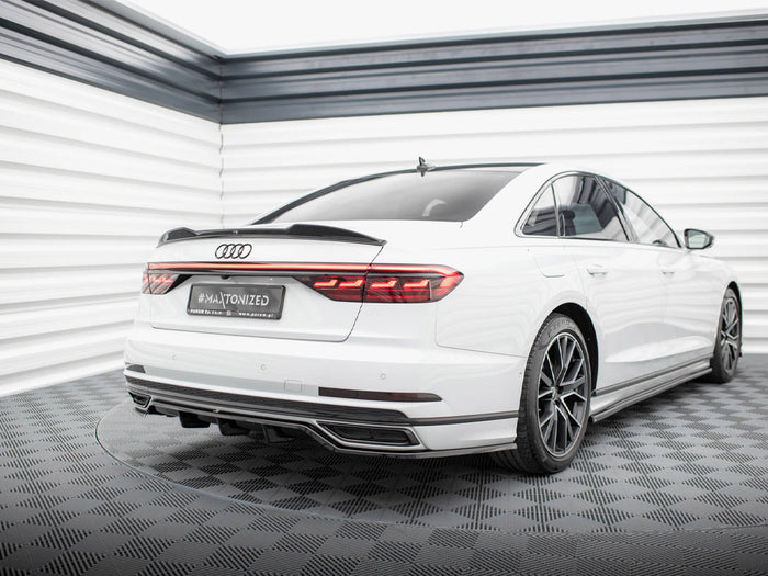 Audi A8 S-Line D5 Central Rear Splitter (Vertical Bars) - Maxton Design