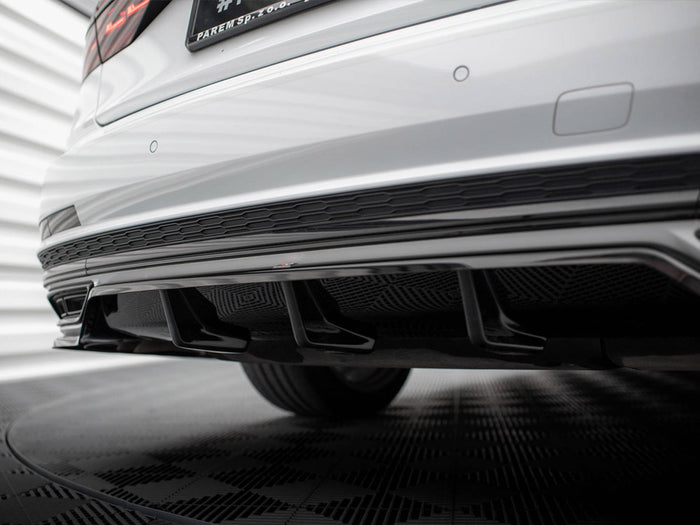 Audi A8 S-Line D5 Central Rear Splitter (Vertical Bars) - Maxton Design