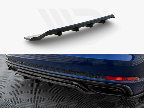 Audi A4 Competition B9 Central Rear Splitter (Vertical Bars) - Maxton Design