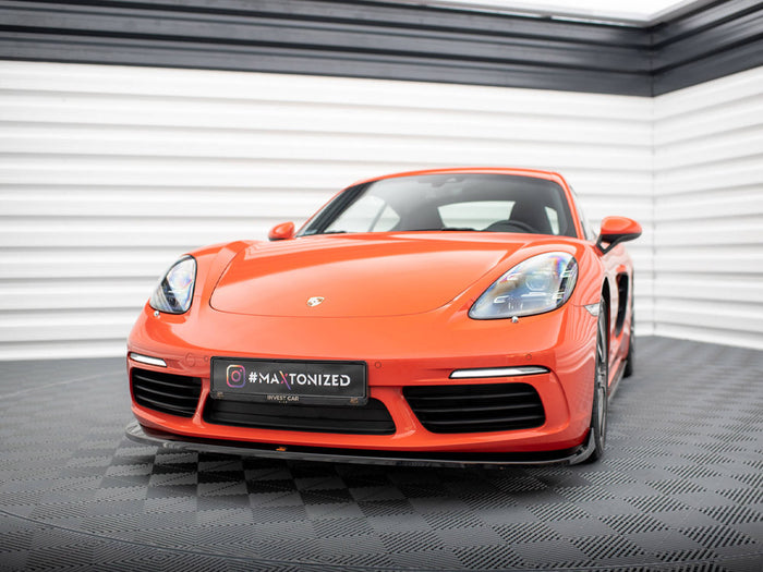 Porsche 718 Cayman 982c Front Splitter V.2 - Maxton Design