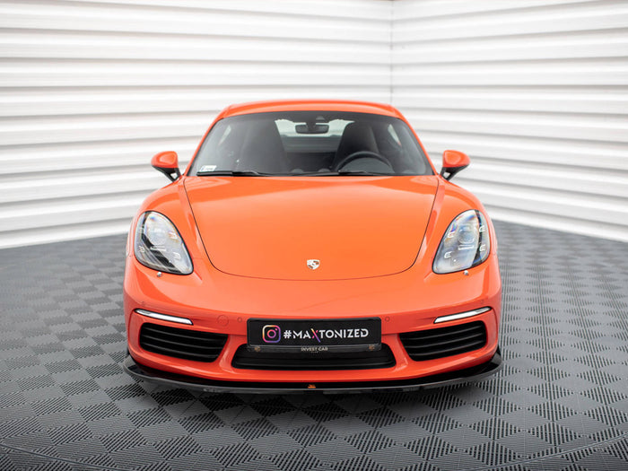 Porsche 718 Cayman 982c Front Splitter V.2 - Maxton Design