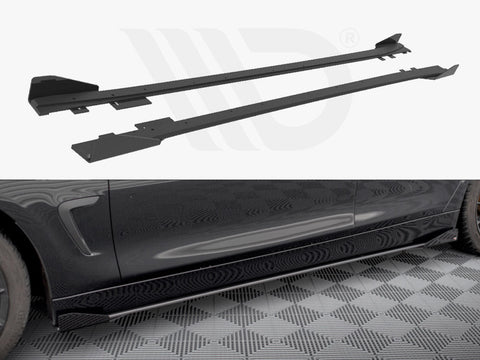 Maxton Design - STREET PRO SIDE SKIRTS DIFFUSERS + FLAPS BMW 4 GRAN COUPE F36