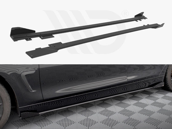Maxton Design - STREET PRO SIDE SKIRTS DIFFUSERS + FLAPS BMW 4 GRAN COUPE F36