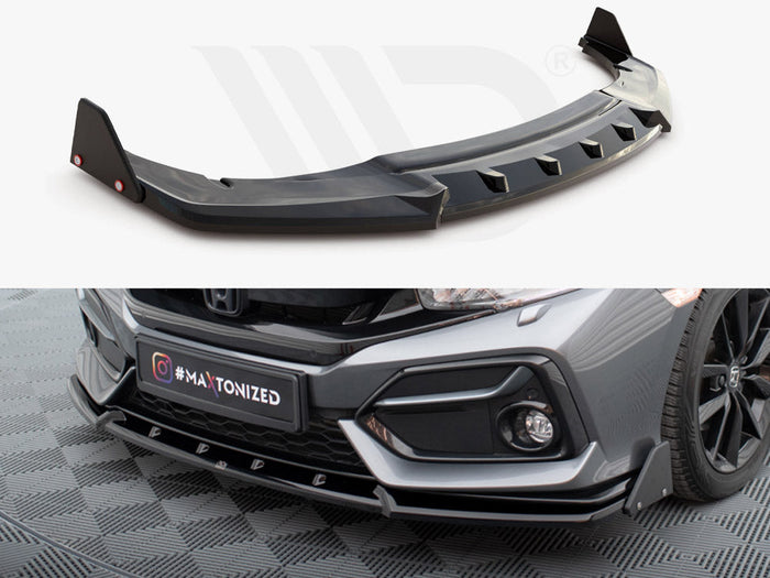 Maxton Design - FRONT SPLITTER V.1 + FLAPS HONDA CIVIC SPORT MK 10