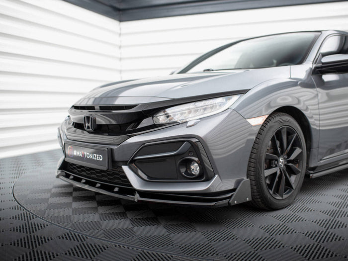 Maxton Design - FRONT SPLITTER V.1 + FLAPS HONDA CIVIC SPORT MK 10