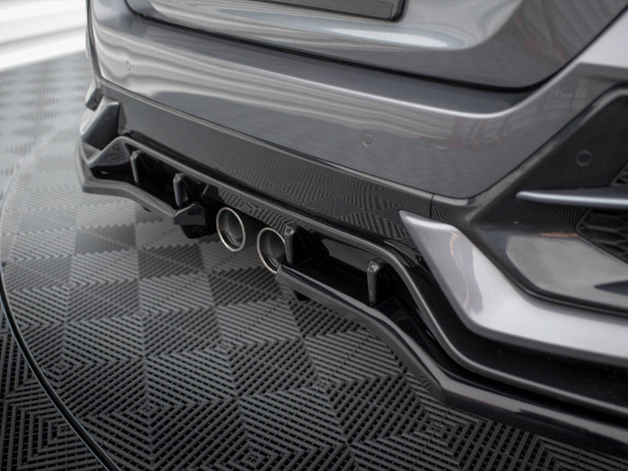 Honda Civic Sport Mk10 Facelift Rear Splitter V.1 (Vertical Bars) - Maxton Design