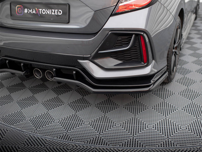Honda Civic Sport Mk10 Facelift Rear Splitter V.1 (Vertical Bars) - Maxton Design