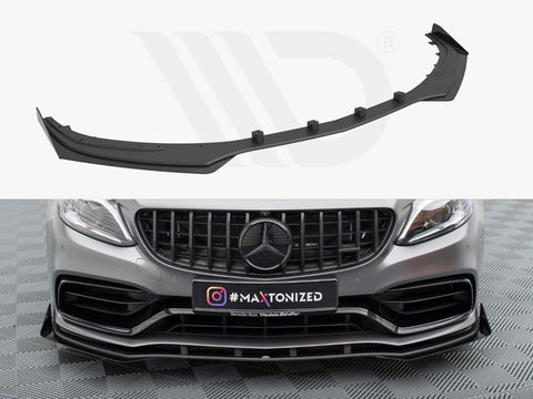Maxton Design - STREET PRO FRONT SPLITTER + FLAPS MERCEDES-AMG C63 SEDAN / ESTATE W205 FACELIFT