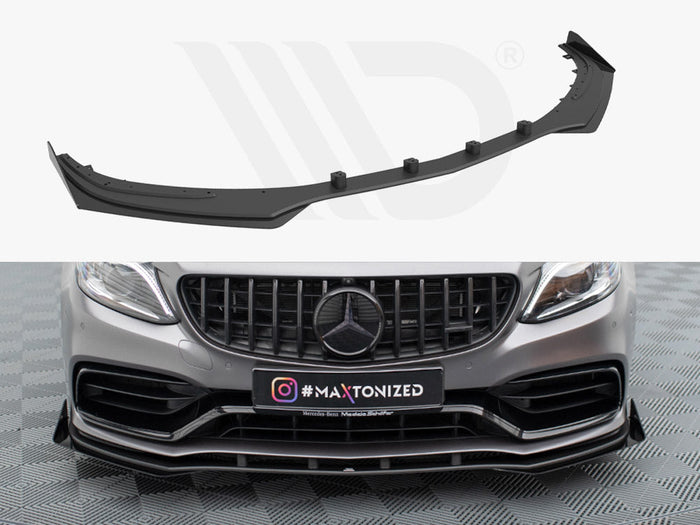 Maxton Design - STREET PRO FRONT SPLITTER + FLAPS MERCEDES-AMG C63 SEDAN / ESTATE W205 FACELIFT