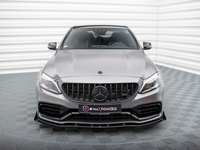 Maxton Design - STREET PRO FRONT SPLITTER + FLAPS MERCEDES-AMG C63 SEDAN / ESTATE W205 FACELIFT