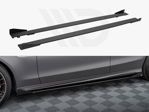 Maxton Design - STREET PRO SIDE SKIRTS DIFFUSERS + FLAPS MERCEDES-AMG C63 SEDAN / ESTATE W205 FACELIFT