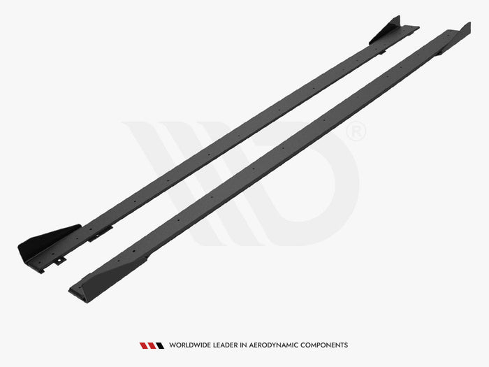 Maxton Design - STREET PRO SIDE SKIRTS DIFFUSERS + FLAPS MERCEDES-AMG C63 SEDAN / ESTATE W205 FACELIFT