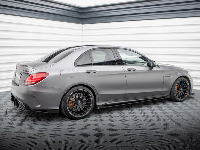 Maxton Design - STREET PRO SIDE SKIRTS DIFFUSERS + FLAPS MERCEDES-AMG C63 SEDAN / ESTATE W205 FACELIFT