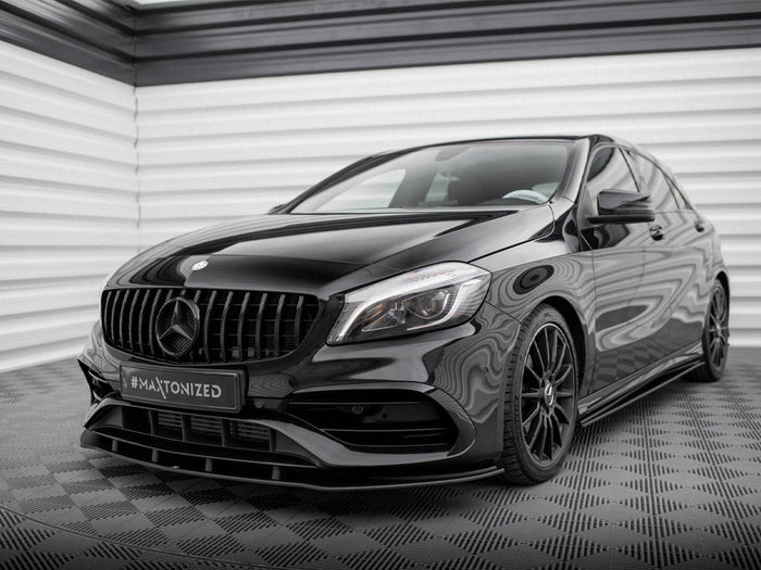 Maxton Design - STREET PRO FRONT SPLITTER MERCEDES-BENZ A AMG-LINE W176 FACELIFT