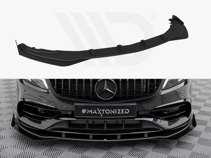 Maxton Design - STREET PRO FRONT SPLITTER + FLAPS MERCEDES-BENZ A AMG-LINE W176 FACELIFT
