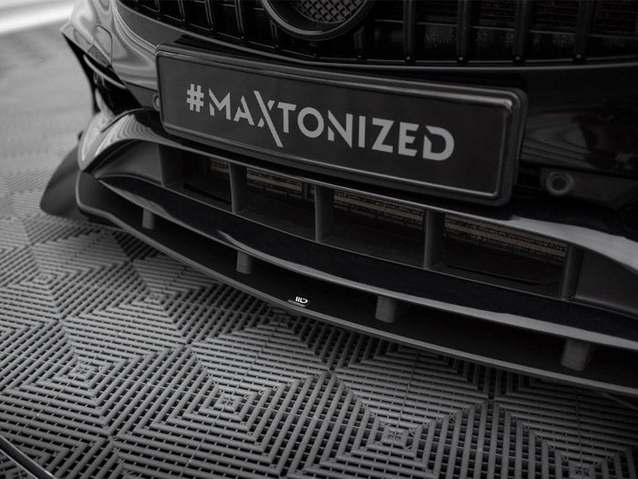 Maxton Design - STREET PRO FRONT SPLITTER + FLAPS MERCEDES-BENZ A AMG-LINE W176 FACELIFT
