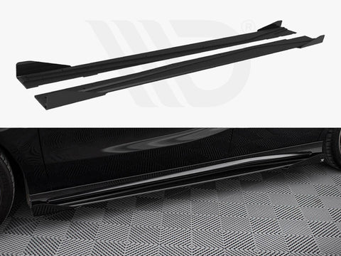 Maxton Design - STREET PRO SIDE SKIRTS DIFFUSERS + FLAPS MERCEDES-BENZ A AMG-LINE W176 FACELIFT
