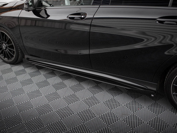 Maxton Design - STREET PRO SIDE SKIRTS DIFFUSERS + FLAPS MERCEDES-BENZ A AMG-LINE W176 FACELIFT