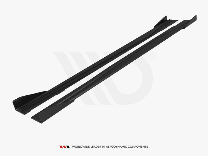 Maxton Design - STREET PRO SIDE SKIRTS DIFFUSERS + FLAPS MERCEDES-BENZ A AMG-LINE W176 FACELIFT