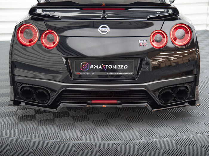 Nissan GTR R35 Facelift Central Rear Splitter (Vertical Bars) - Maxton Design