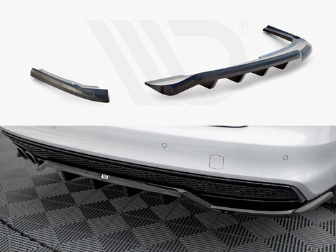 Audi A4 Competition B8 Facelift Central Rear Splitter (Vertical Bars) - Maxton Design