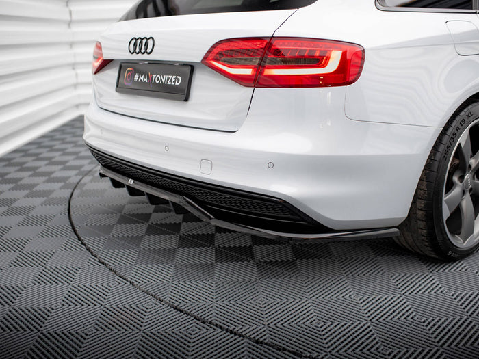 Audi A4 Competition B8 Facelift Central Rear Splitter (Vertical Bars) - Maxton Design