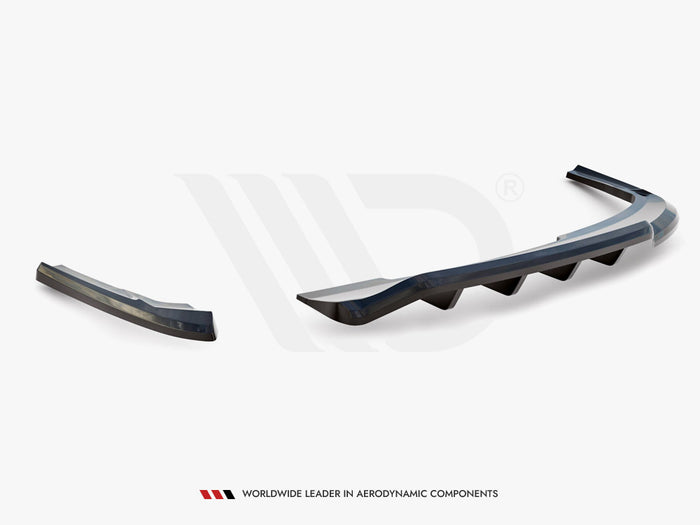 Audi A4 Competition B8 Facelift Central Rear Splitter (Vertical Bars) - Maxton Design