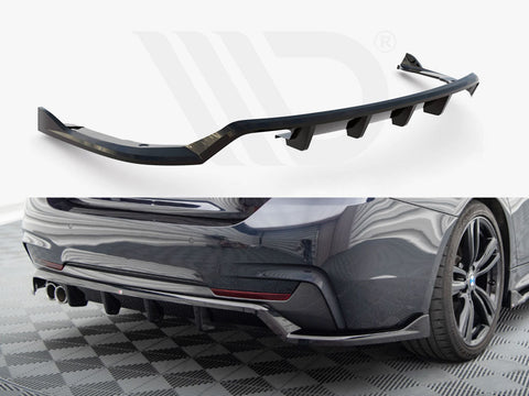 Maxton Design - Central Rear Splitter (Vertical Bars) BMW 4 Coupe / Gran Coupe / Cabrio M-Pack F32 / F36 / F33