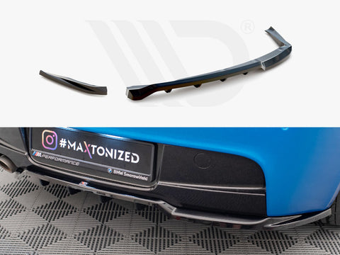 BMW 1 M-Pack E87 Facelift Central Rear Splitter (Vertical Bars) - Maxton Design