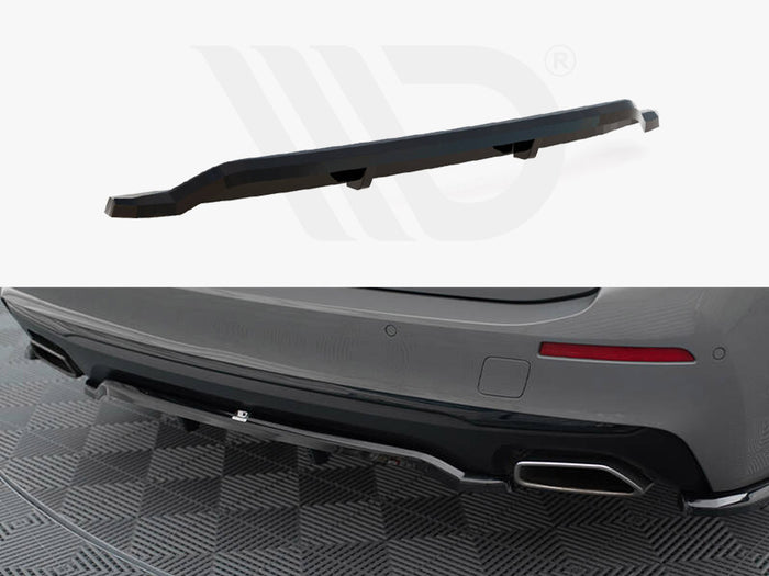 BMW 5 G30 / G31 Facelift Central Rear Splitter (Vertical Bars) - Maxton Design