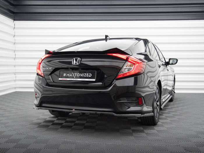 Honda Civic Mk10 Central Rear Splitter (Vertical Bars) - Maxton Design