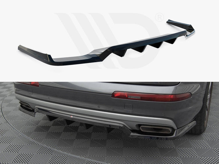 Audi Q7 Mk2 Central Rear Splitter (Vertical Bars) - Maxton Design