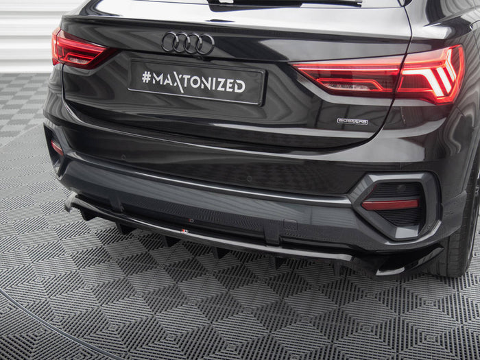 Audi Q3 Sportback F3 Central Rear Splitter (Vertical Bars) - Maxton Design