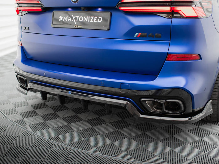 BMW X5 M-Pack G05 Facelift Central Rear Splitter (Vertical Bars) V.2 - Maxton Design
