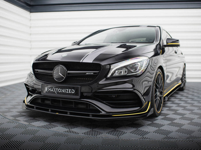 Maxton Design - STREET PRO FRONT SPLITTER + FLAPS MERCEDES-AMG CLA 45 AERO C117 FACELIFT