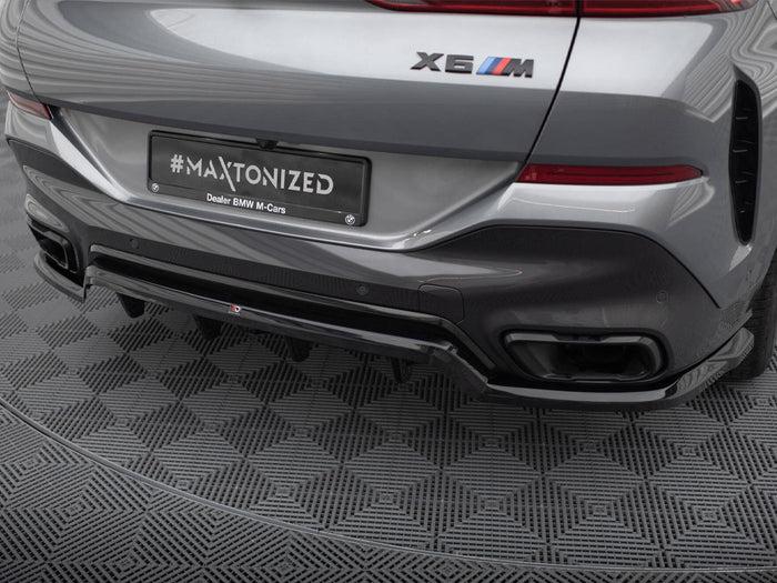 BMW X6 M-Pack G06 Facelift Central Rear Splitter (Vertical Bars) V.1 - Maxton Design