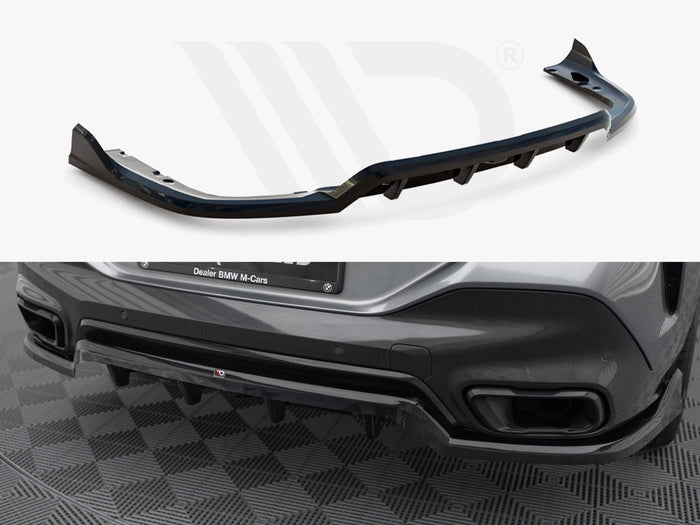 BMW X6 M-Pack G06 Facelift Central Rear Splitter (Vertical Bars) V.2 - Maxton Design
