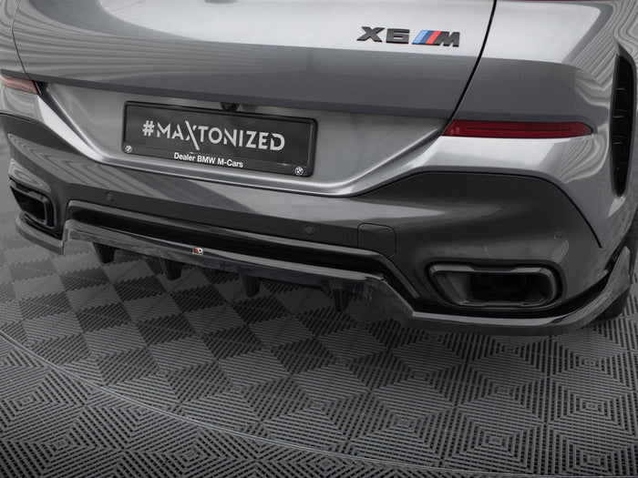 BMW X6 M-Pack G06 Facelift Central Rear Splitter (Vertical Bars) V.2 - Maxton Design