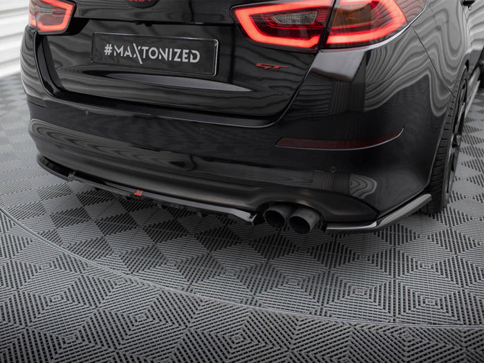 Kia Optima Mk3 Central Rear Splitter (Vertical Bars) - Maxton Design