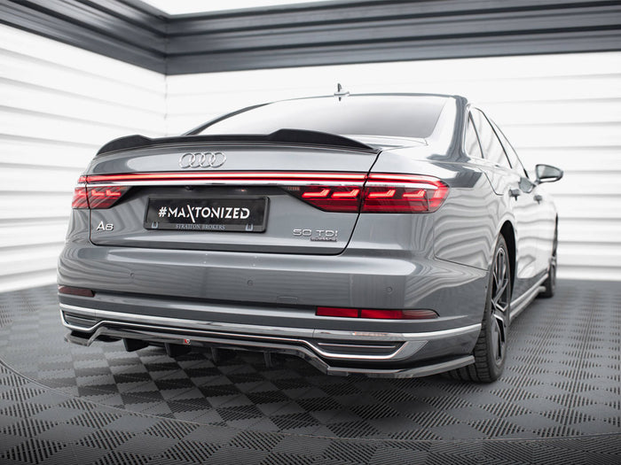 Audi A8 D5 Central Rear Splitter (Vertical Bars) - Maxton Design
