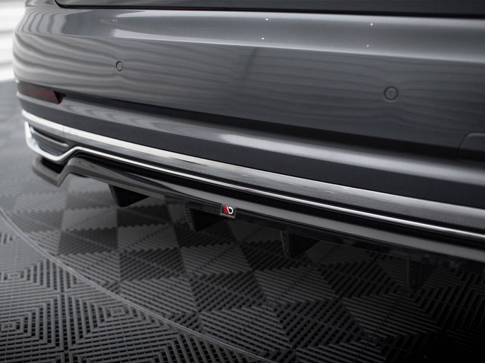 Audi A8 D5 Central Rear Splitter (Vertical Bars) - Maxton Design