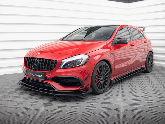 Maxton Design - STREET PRO FRONT SPLITTER + FLAPS MERCEDES-BENZ A 45 AMG AERO W176 FACELIFT