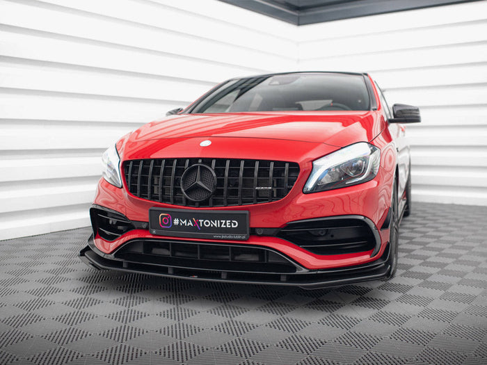 Maxton Design - STREET PRO FRONT SPLITTER + FLAPS MERCEDES-BENZ A 45 AMG AERO W176 FACELIFT