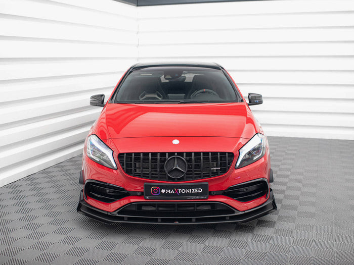 Maxton Design - STREET PRO FRONT SPLITTER + FLAPS MERCEDES-BENZ A 45 AMG AERO W176 FACELIFT