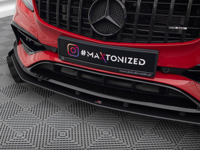 Maxton Design - STREET PRO FRONT SPLITTER + FLAPS MERCEDES-BENZ A 45 AMG AERO W176 FACELIFT